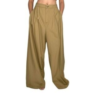Future Collective Khaki Wide Leg pleated Pants size XS